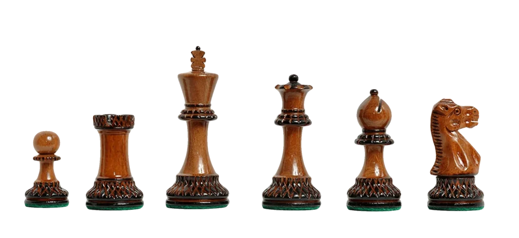 Burnt Golden Rosewood Grand Master Series Chess Pieces