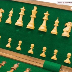 Folding Magnetic Wood Chess Set-14"
