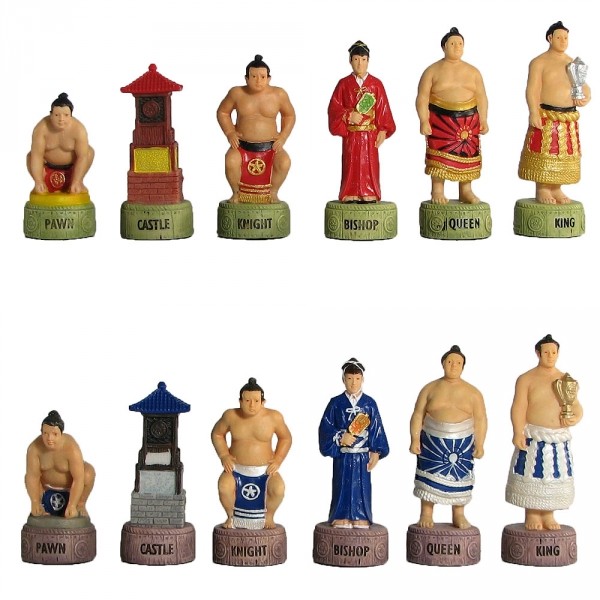 Hand Painted Sumo Chess Pieces
