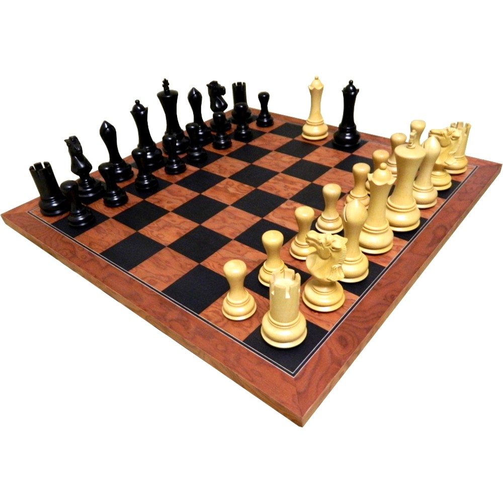 18″ MoW Ebony Vanguard Executive Staunton Chess Set
