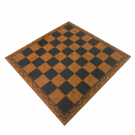 Brown & Black Italian Leatherette Chess Board