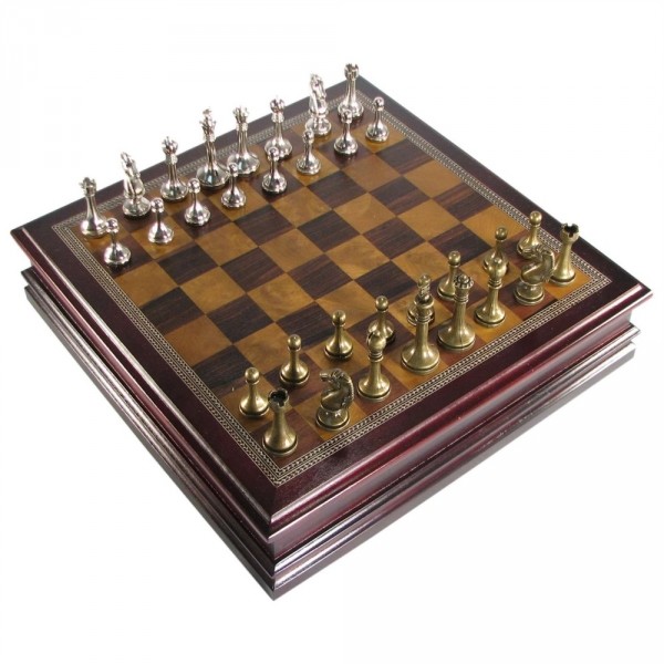 Antique Pewter Staunton Chess Set