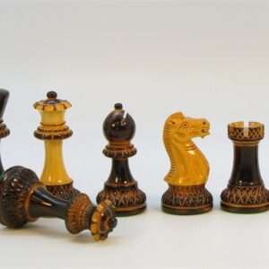 Parker Burnt Ebonized and Boxwood Chessmen