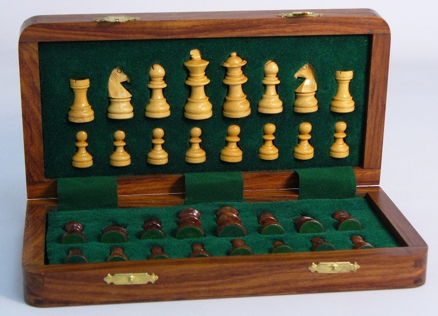 10″ Folding wood Magnetic Chess