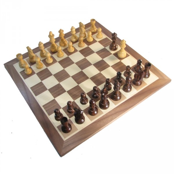 19″ Walnut French Staunton Chess Set