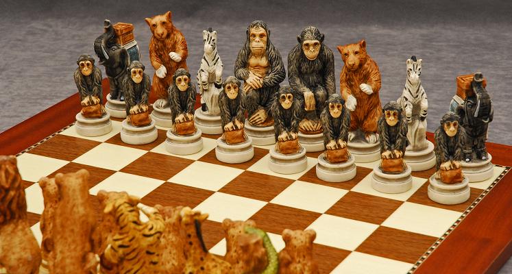Animal Kingdom Chessmen and Champion Board