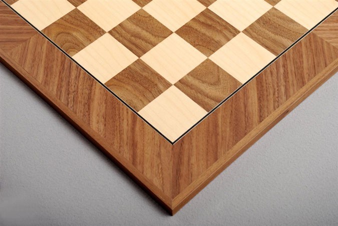 Walnut and Maple Standard Traditional Chessboard