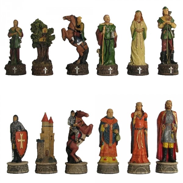 Hand Painted Robin Hood Polystone Chess Pieces