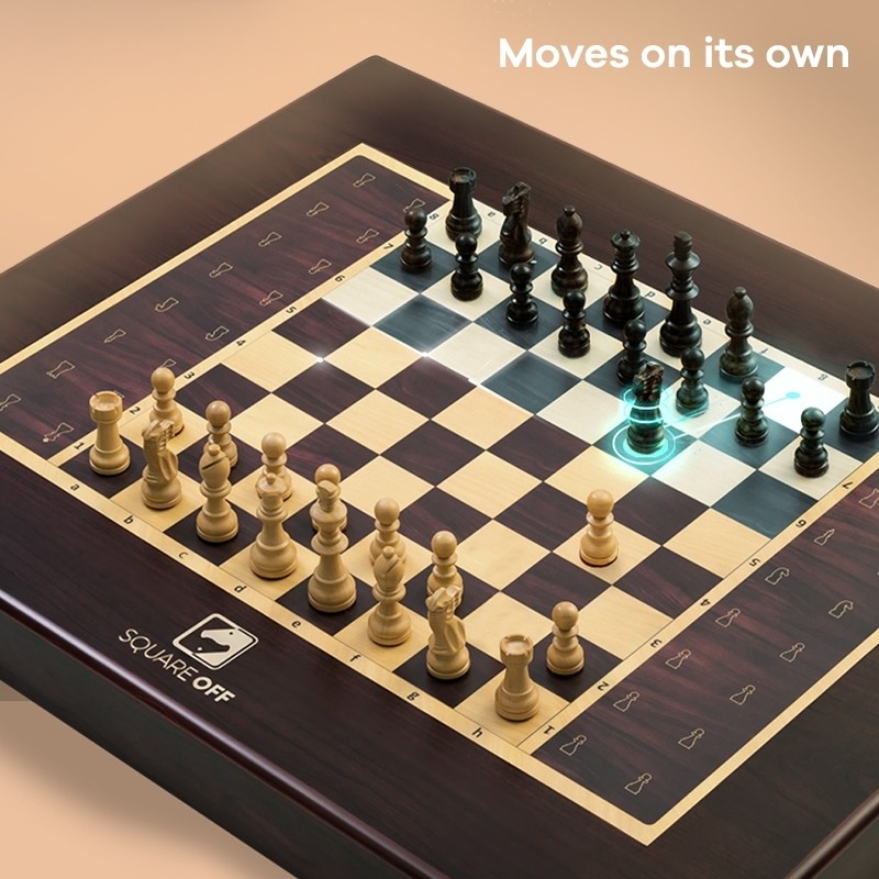 The automated chess board game Square Off, on display during the