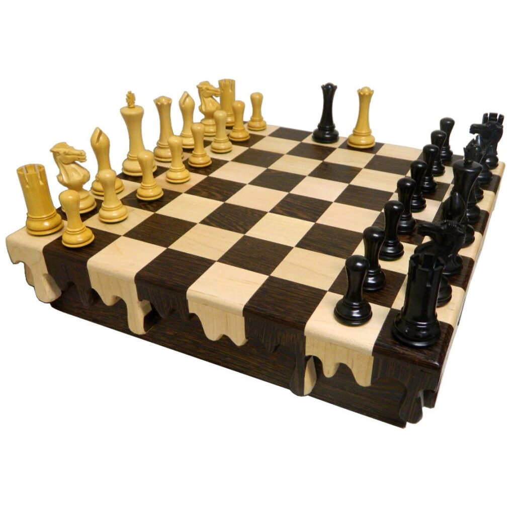 Wengue Drip Storage Chess Board