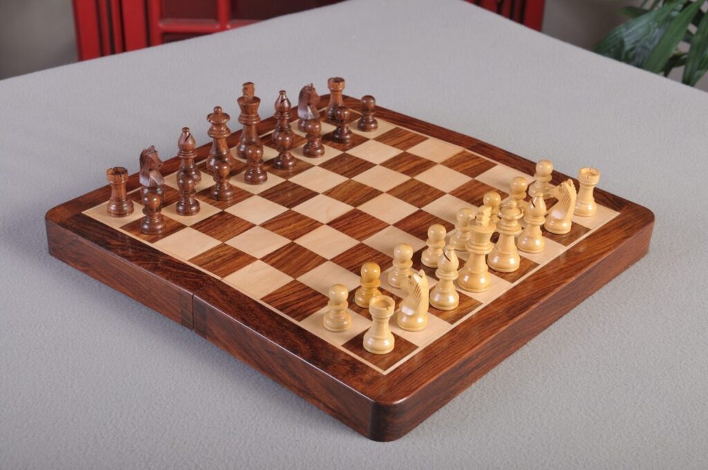 Folding Wooden Magnetic Travel Chess Set