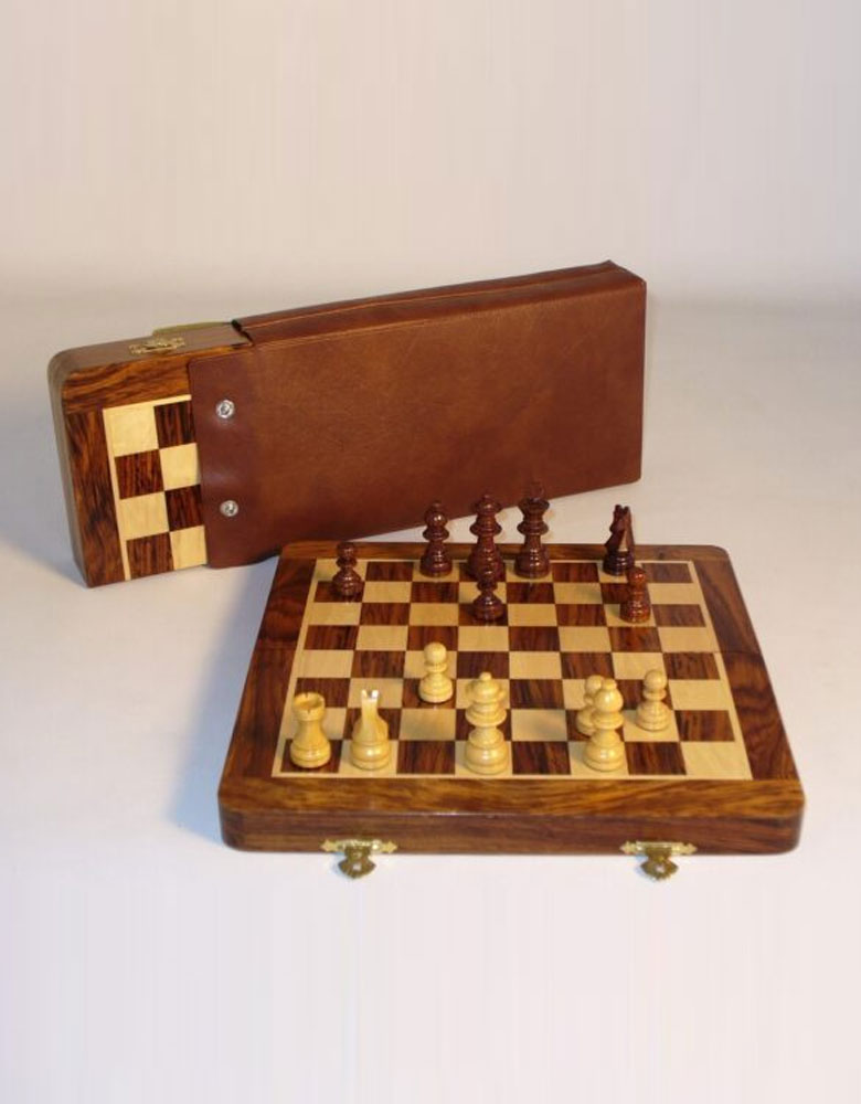 10″ Folding wood Magnetic Chess