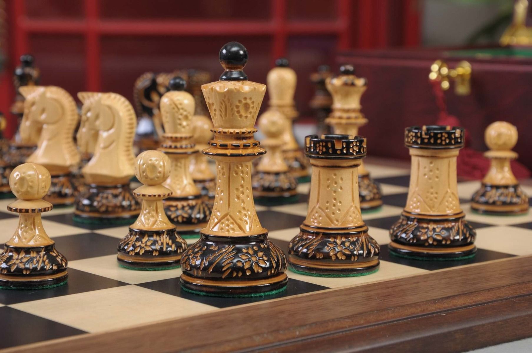 Blackwood and Olivewood Classic Traditional Chess Board - Satin Finish