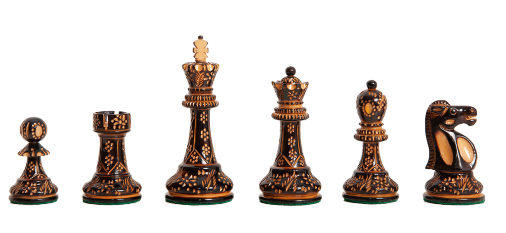 The Burnt Reykjavik II Series Chess Pieces – 3.75″ King