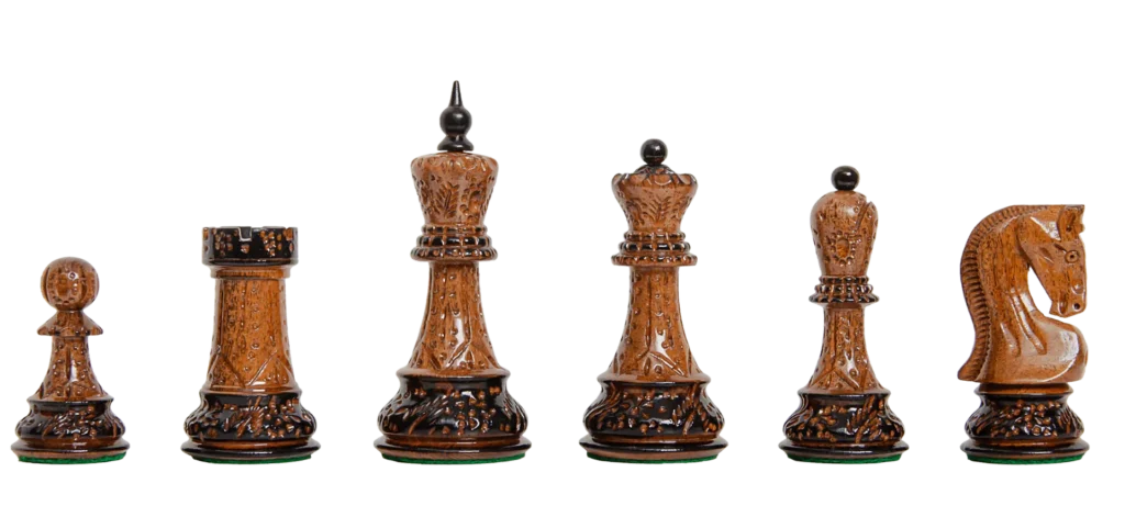 The Burnt Zagreb ’59 Series Chess Pieces – 3.875″ King