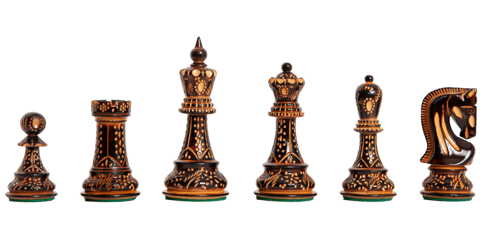 The Burnt Zagreb ’59 Series Chess Pieces – 3.875″ King