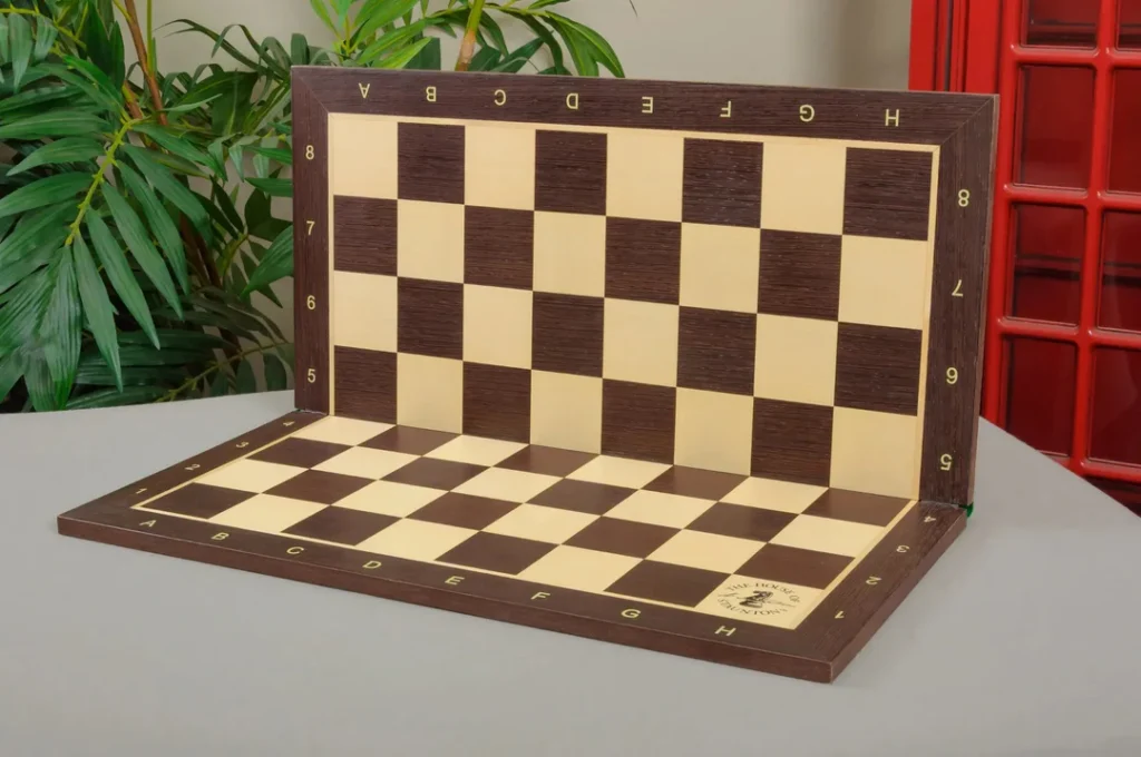 Folding African Palisander and Maple Chessboard