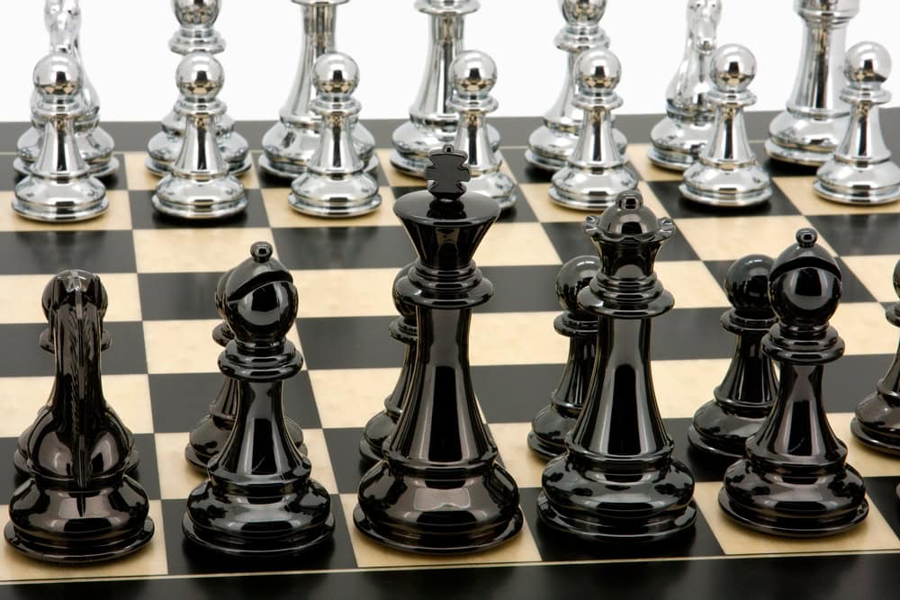 Silver and Black Weighted Chess Pieces 4.3″ King