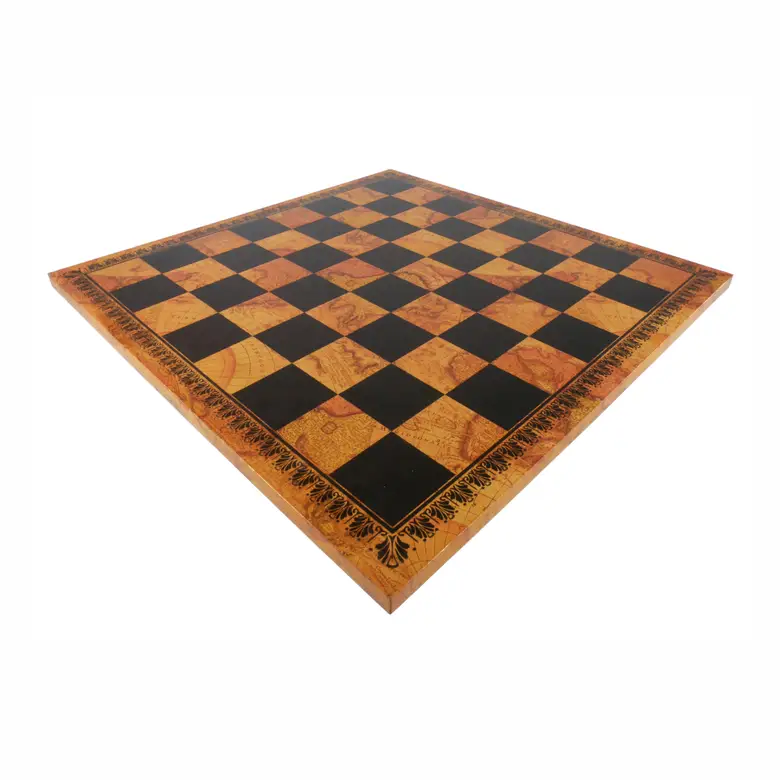 18″ Faux Leather Map Chess Board