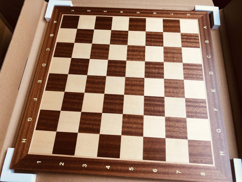 Mahogany Sapele Wooden Notation Chess Board